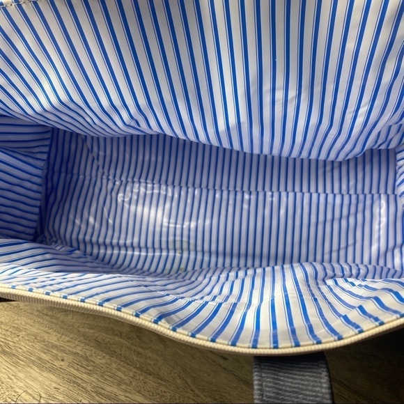 Estee Lauder Large Canvas Tote Bag | Navy Trim | 17” Travel Shopper Bag - Picture 4 of 6